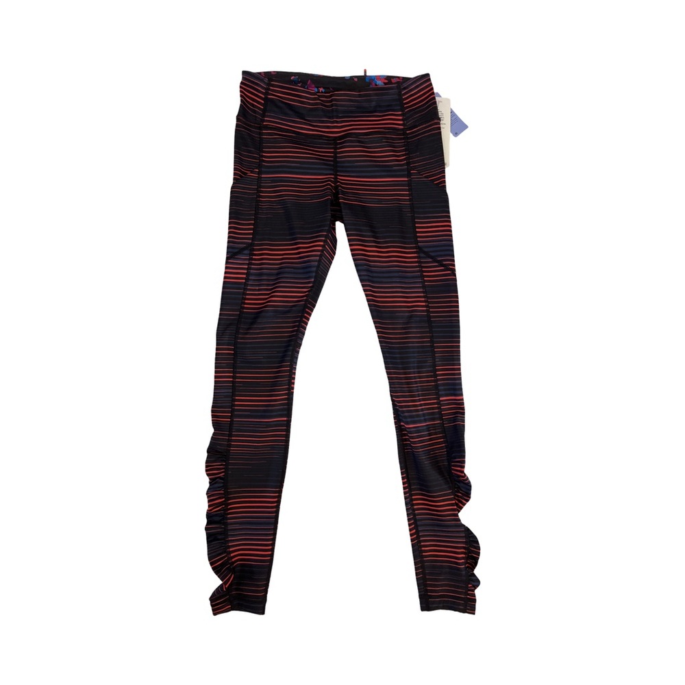 NWT Lululemon Speed Tight IV Size 6 Black Coral Stripe Running Leggings - Picture 3 of 7